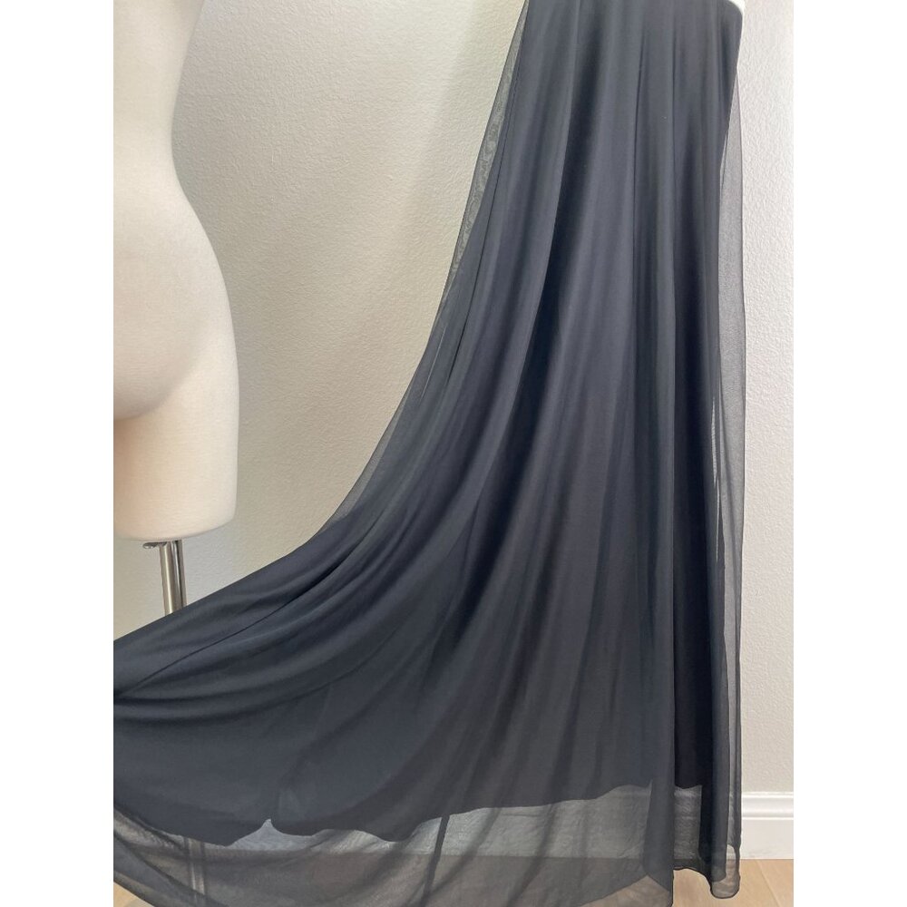NEW Vintage Y2K XOXO Womens Medium Halter Black White Long Evening Dress Formal - Picture 7 of 12